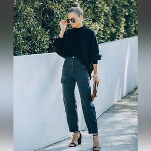 NEW VICI Pocketed Denim Cargo Pants